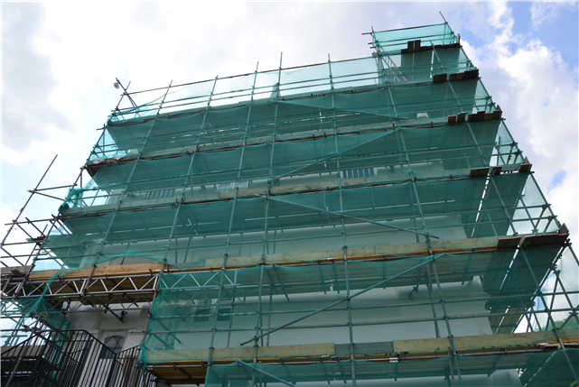 The Priory - scaffolding to allow roof repairs to be carried out on the ...